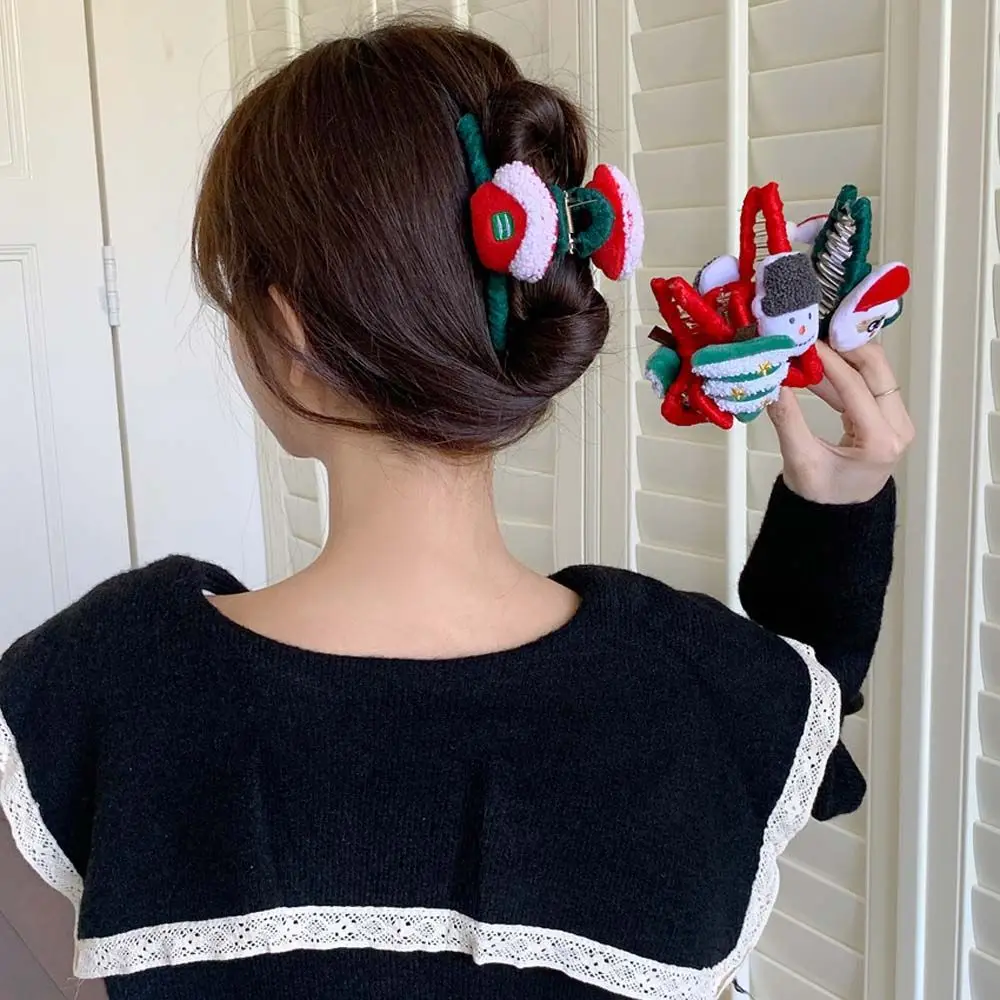 

Fashion Girls Ladies Women Santa Claus Christmas Tree Headdress Hair Claws Shark Clip Christmas Hair Clip Headwear