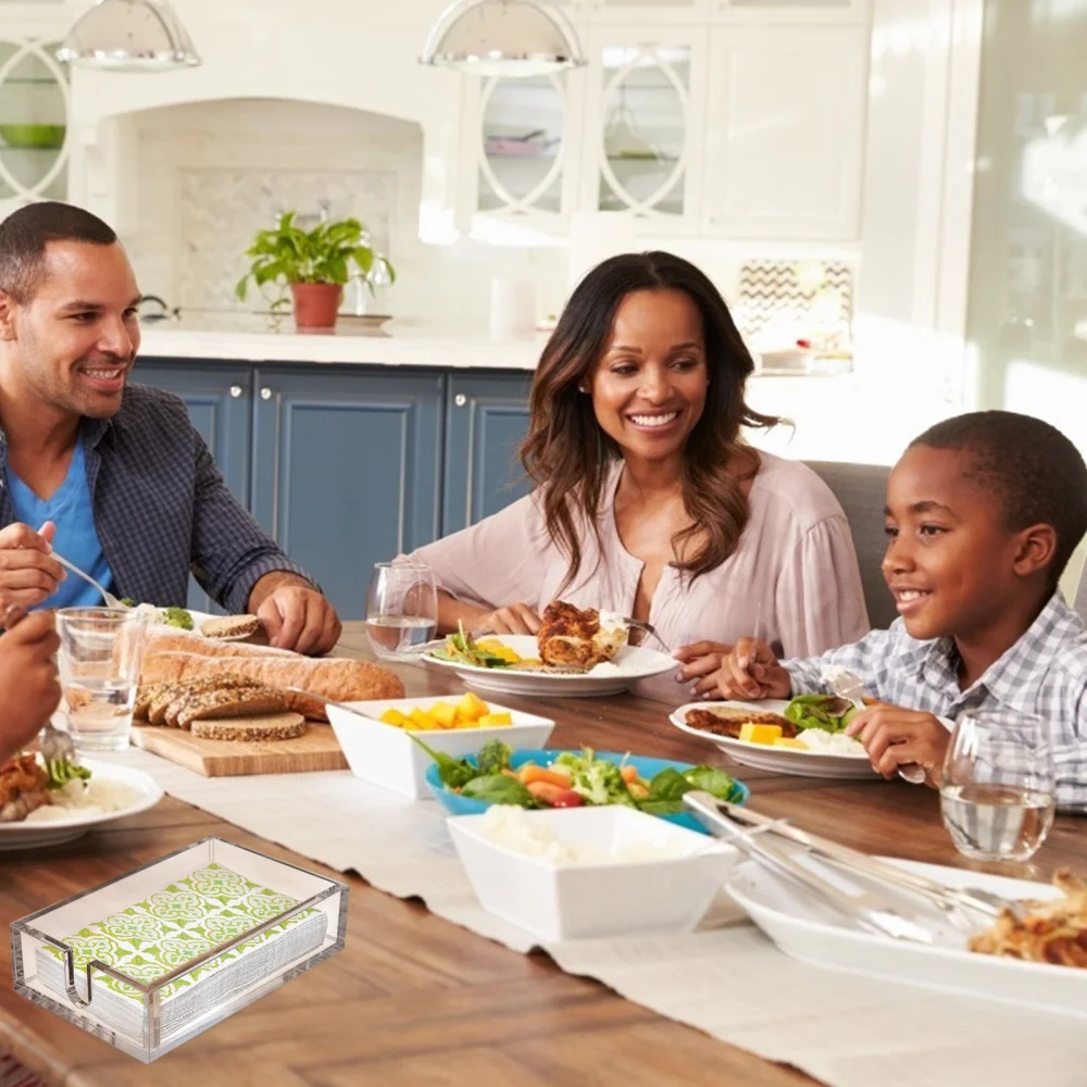 

1pc Simple Napkin Holder Napkin Storage Container Tissue Towel Storage Tray