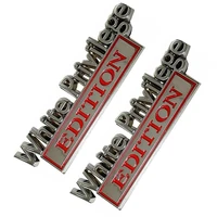 2x white privilege emblems 3d alloy badges nameplate chrome red 3d car sticker auto decoration accessories