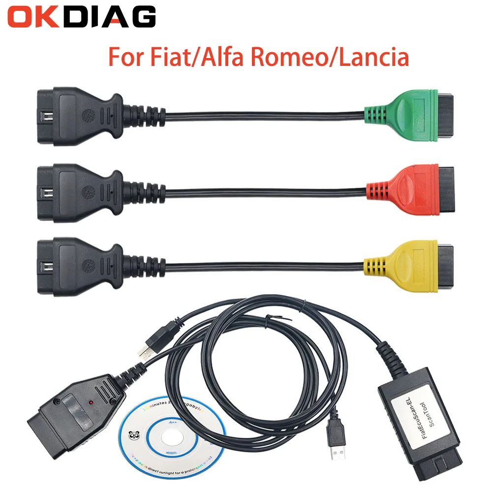 

OBD2 Connector Professional Diagnostic Cable For Fiat ECU Scan Multi ECUScan Adapter For Fiat / Alfa Romeo / Lancia OBD Scanner