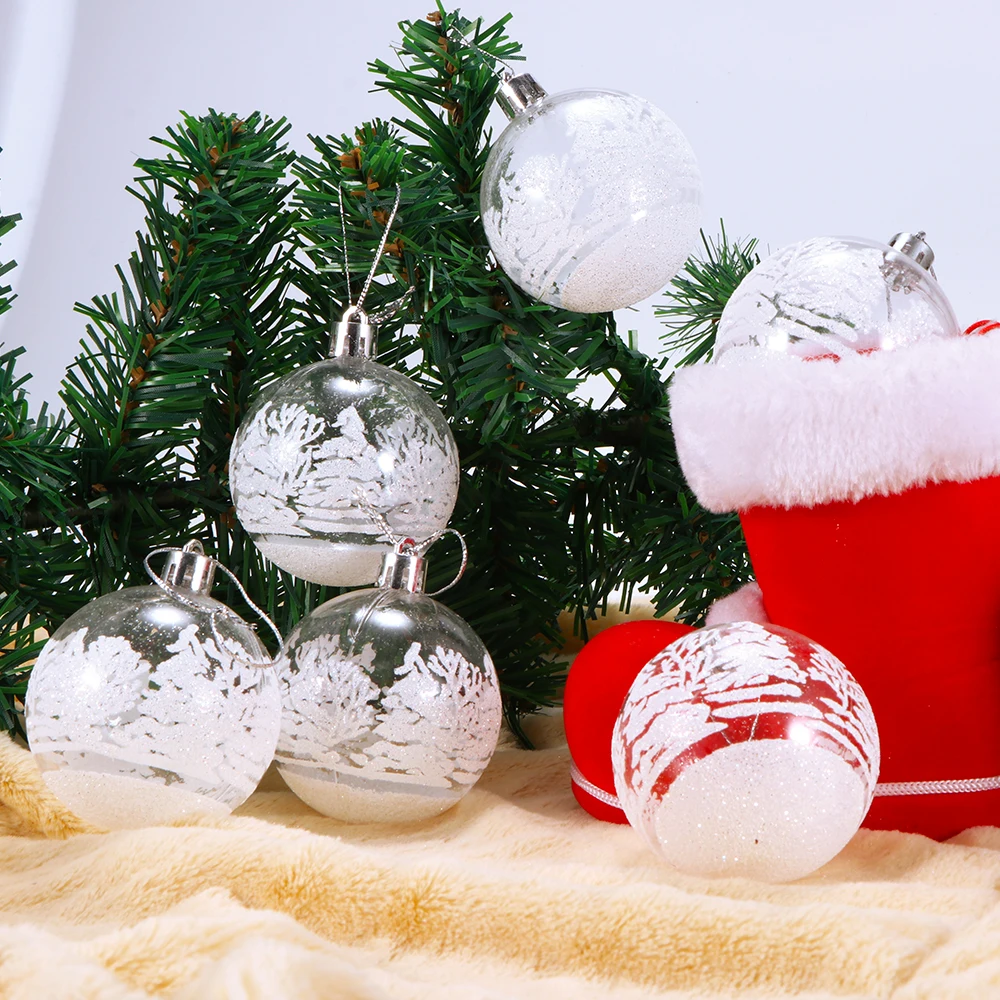6 шт Пластик прозрачный Рождественские шары Сделай Сам подвесной шар безделушка