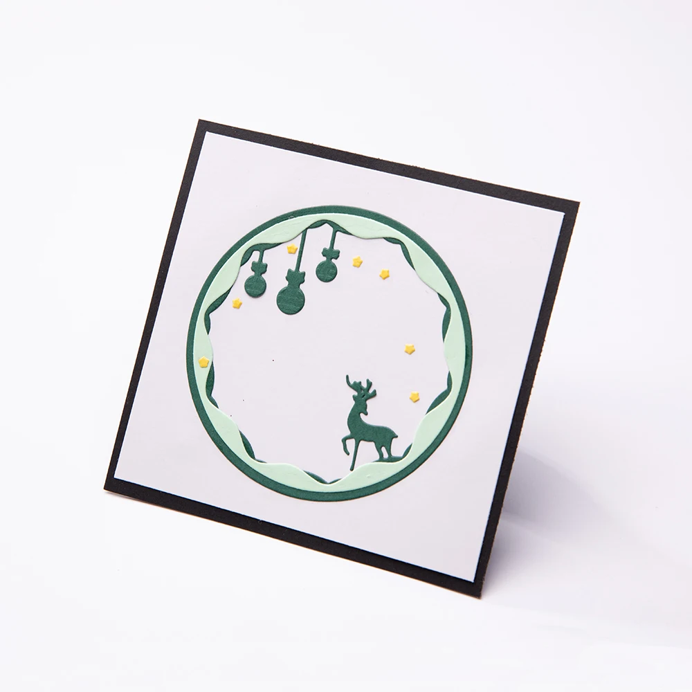 Металлические Вырубные формы рождественские украшения рамка оленя вырубные