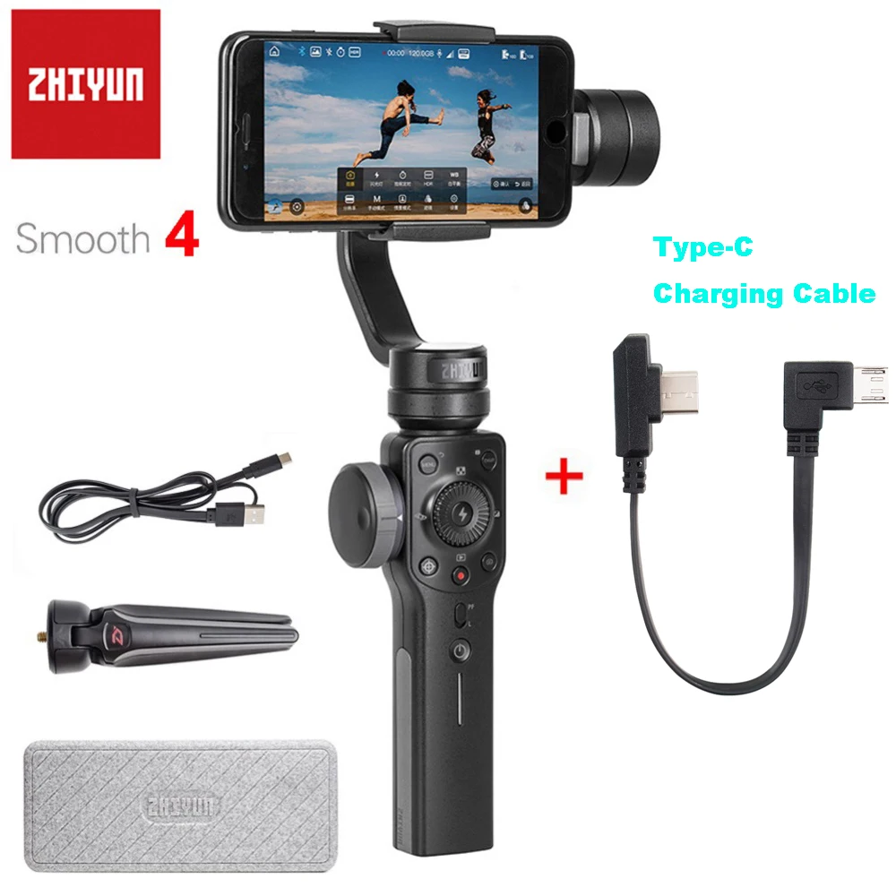 Zhiyun официальный Smooth 4 3 осевой ручной шарнирный стабилизатор для смартфона