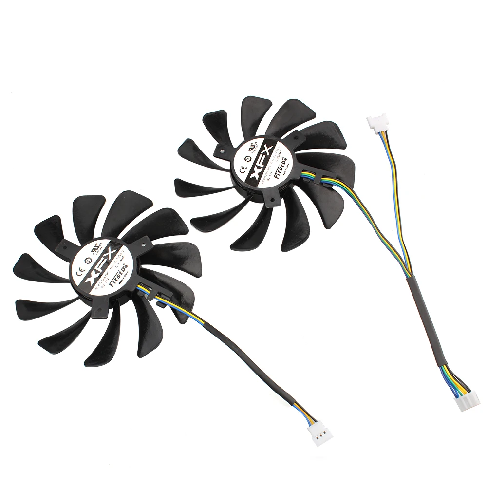 Вентилятор охлаждения для графики XFX AMD Radeon RX 580 584 588 RX580 RX584 RX588 2 шт. 12 В постоянного