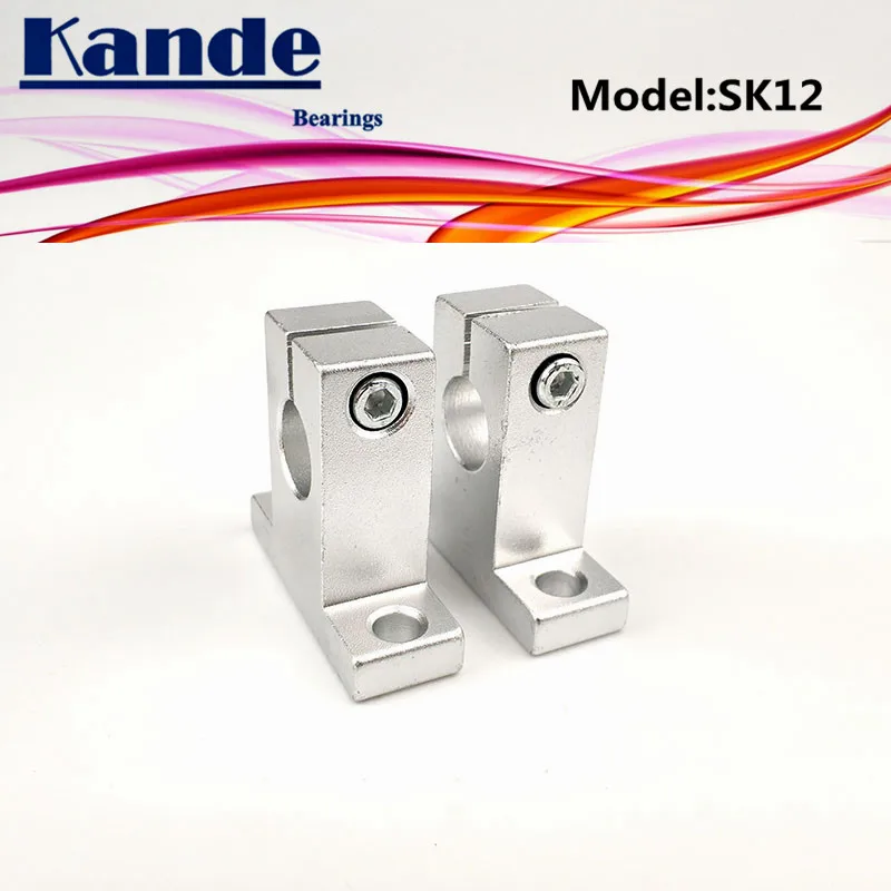 

Kande Bearings 4pcs SK12 12mm linear shaft support for 3D printers sliding SK12 12mm