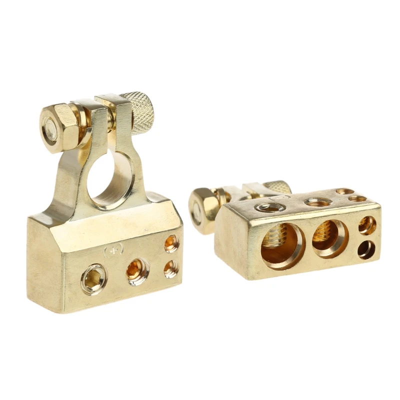 

Free delivery Hot New 2 Pcs Gold Plated Gauge Car Battery Terminal Positive Nagative F 0/1 2 4 8 AWG Tool High Quality