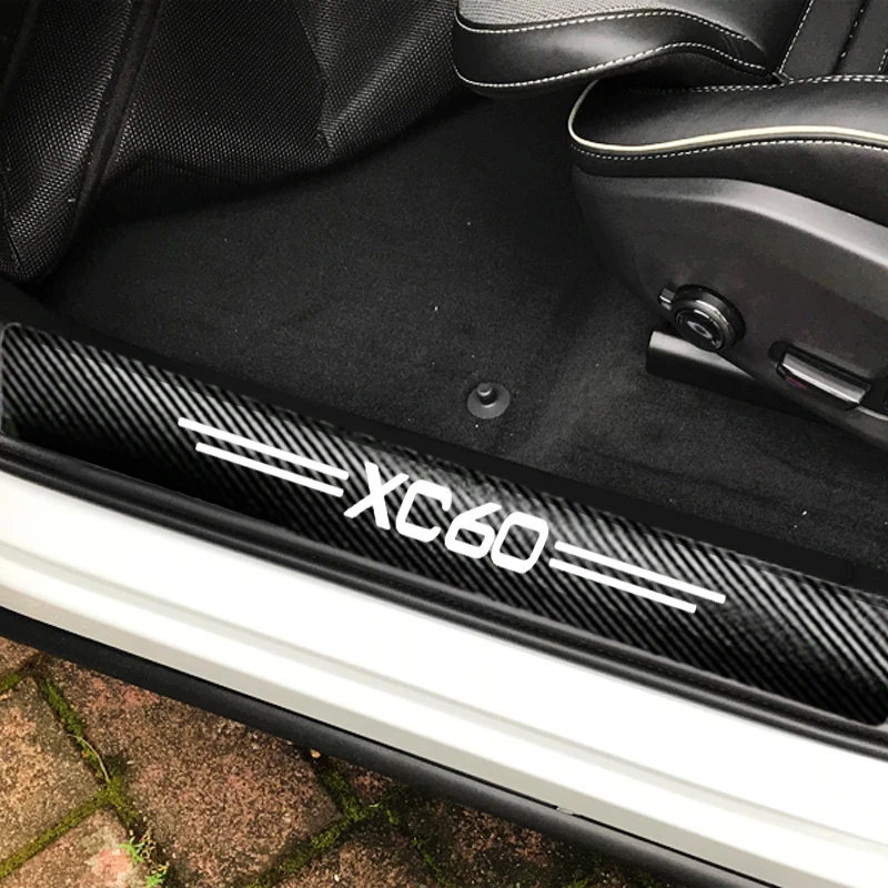 Автомобильная полоса порога Виниловая наклейка для Volvo XC60 искусственная кожа