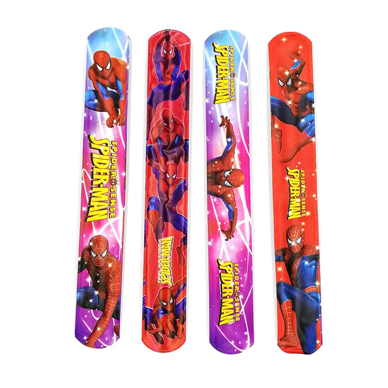 12pcs kids happy birthday party favor mickey mouse minnie princess spiderman slap bracelet toy party gift souvenir cute giveaway free global shipping