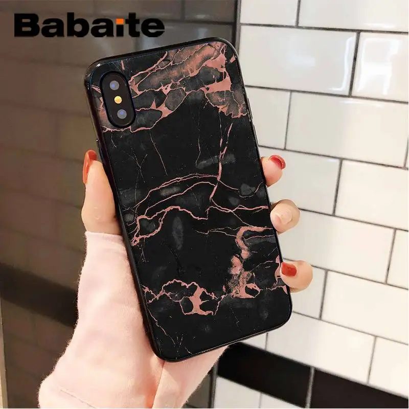 A8 Babaite черный золотой мраморный ТПУ Черный чехол для телефона, чехол для iPhone 8 7 6 6S Plus X XS MAX 5 5S SE XR 11 11pro 11promax Shell - Цвет: A8