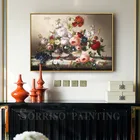 Настенная картина с цветами в стиле ретро, холст, картина маслом для гостиной, плакаты, принты, картины для прихожей, домашний декор для столовой