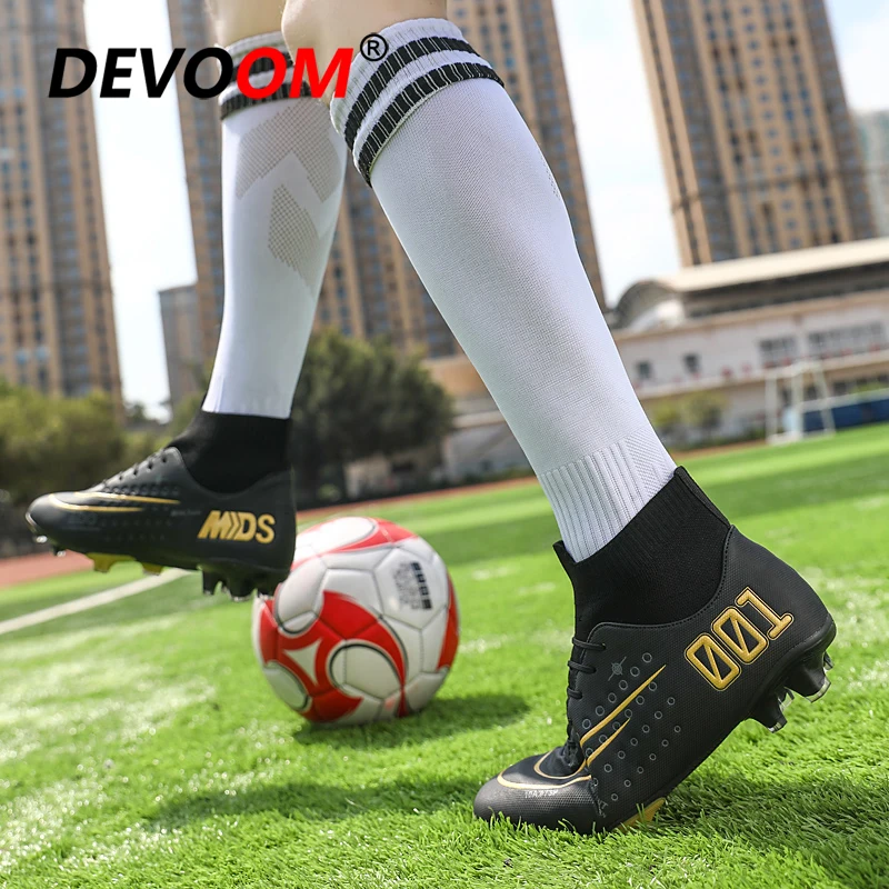 Outdoor High Top Soccer Shoes Men Boys Football Boots Ankle Kids Cleats Training Sport Turf Size 35-45 Botas de futbol | Спорт и