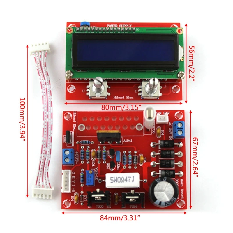 

0-28V 0.01-2A Adjustable DC Regulated Power Supply DIY Kit LCD Display Regulated Power Kit Voltmeter Ammeter