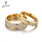 Золотые обручальные кольца letdiffy из нержавеющей стали для влюбленных, 46 мм, женские и мужские парные кольца, Прямая поставка
