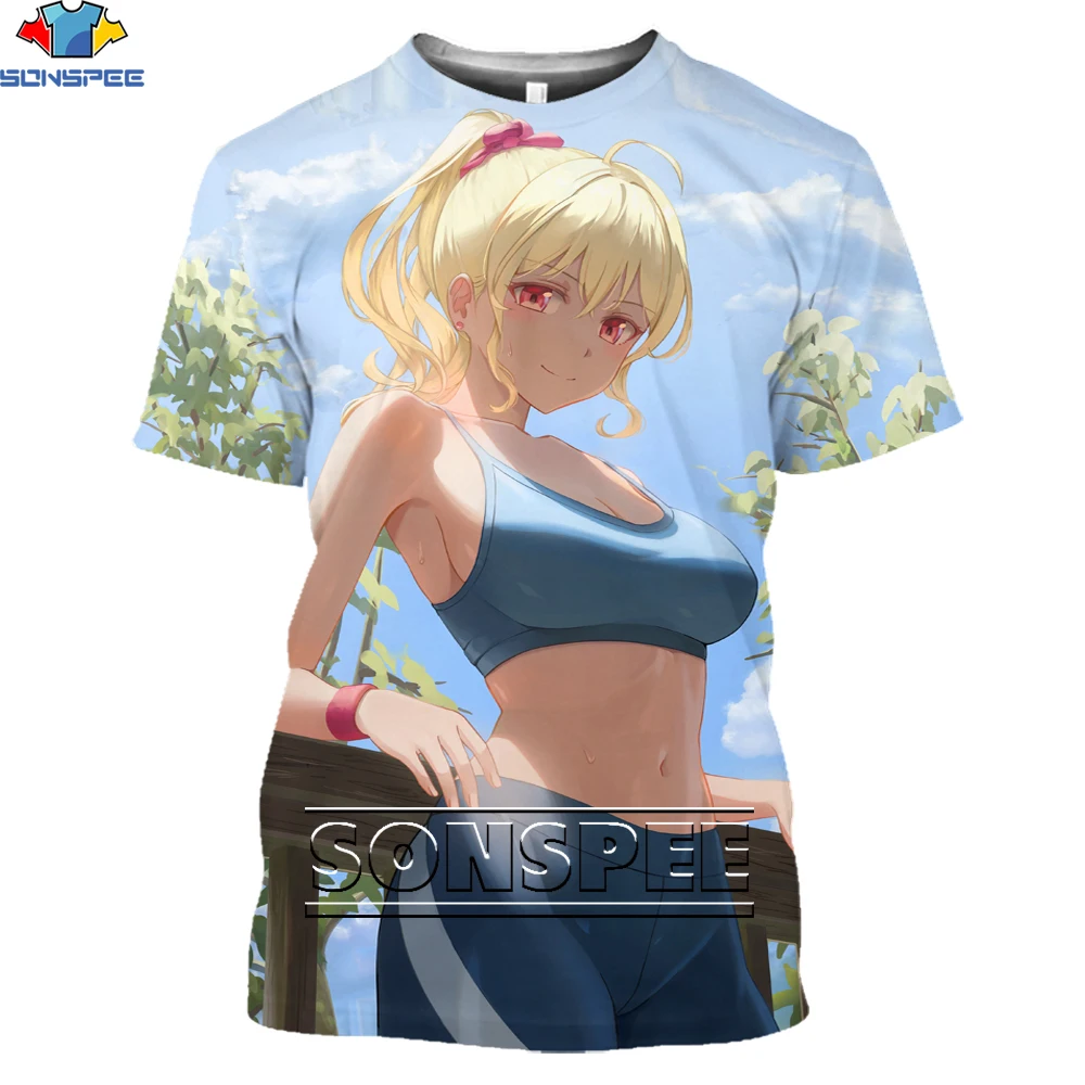 

SONSPEE Harajuku Men's T-shirt Anime Sexy Girl Summer Casual Loose Oversized Tops Children's T-shirt Unisex Short Sleeve
