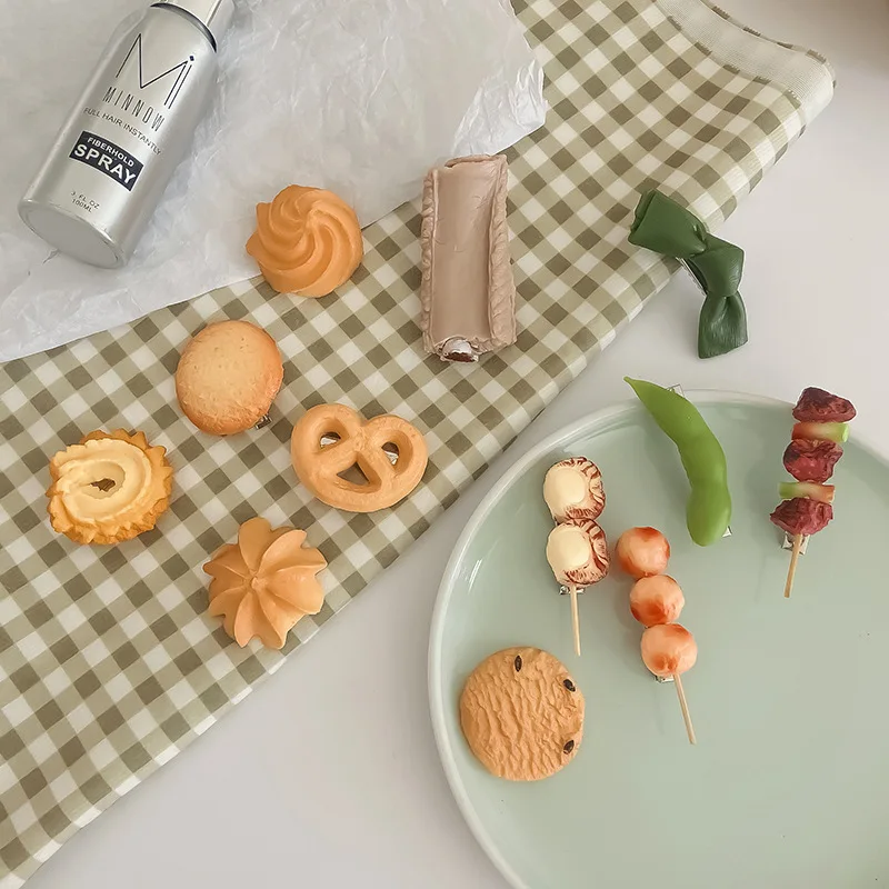 Новая новинка заколка для волос в виде барбекю с едой несколько стилей