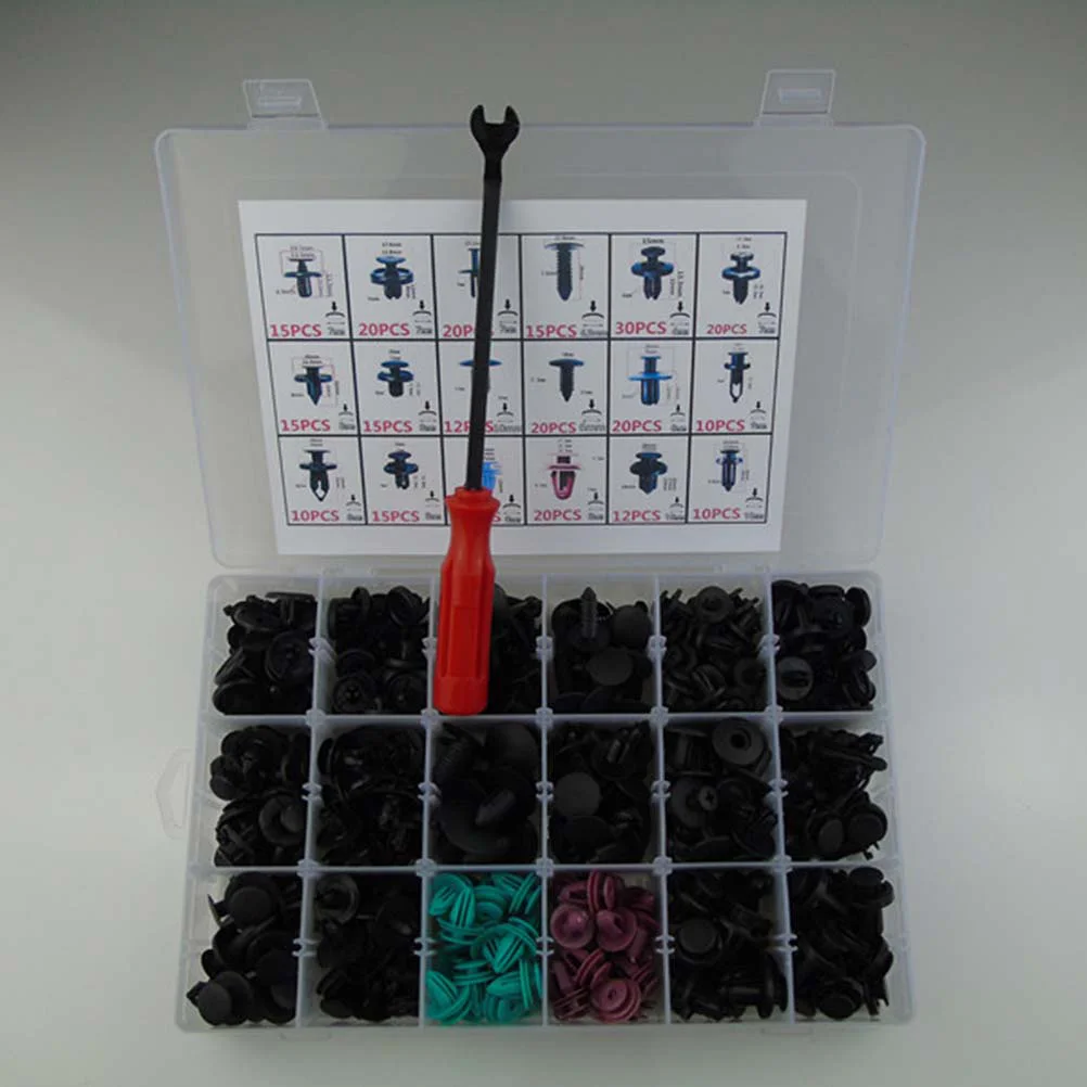 

304 PCS Nylon Automotive Push Bumper Fastener Rivet Clips Car Push Type Rivet Pin Clips with 5 PCS Crowbars