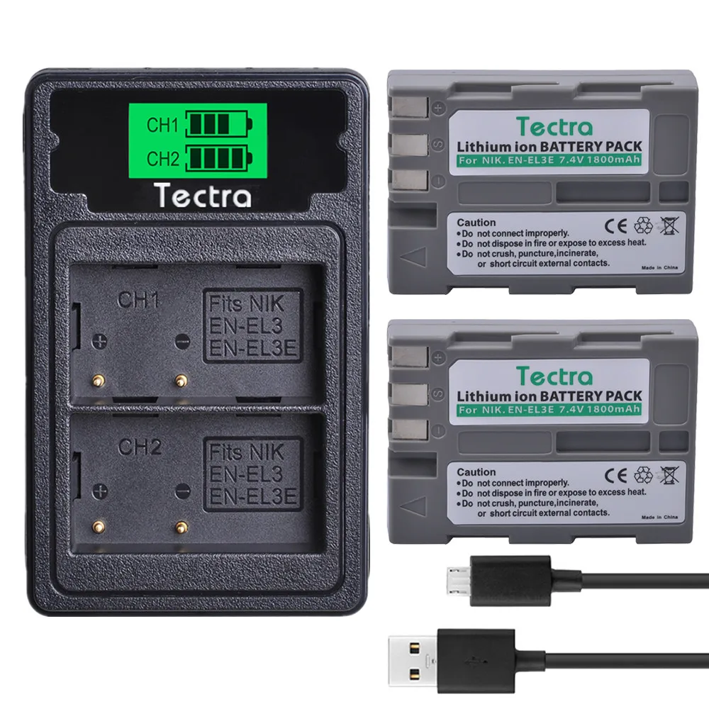 

1800 мА · ч EN-EL3E ENEL3E EN EL3E литий-ионный аккумулятор + двойное зарядное устройство для камеры Nikon D50 D70 D70s D80 D90 D100 D200 D300 D300S D700