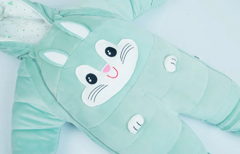 30 degrees cold Winter warm Baby girl Clothes New born Style Baby Rompers Baby Boys Jumpsuits cute Cartoon Infant Overalls