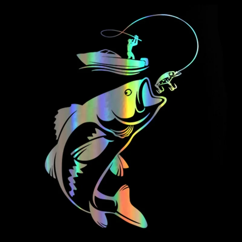 Автомобильная виниловая наклейка интересная Рыбалка хобби Рыба Лодка на