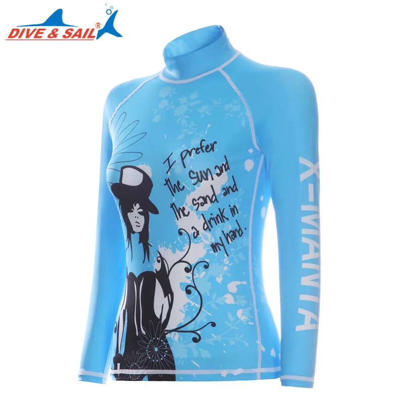 Женская Солнцезащитная одежда Rashguard с длинными рукавами для водных видов спорта