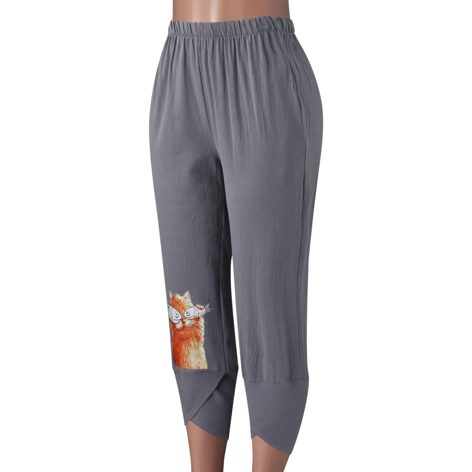 

2021 New Casual Women's Pants Print Elastic Girdle Waist Wide Leg Pants Trousers Daily High Quality Fashion Pants Dropshipping