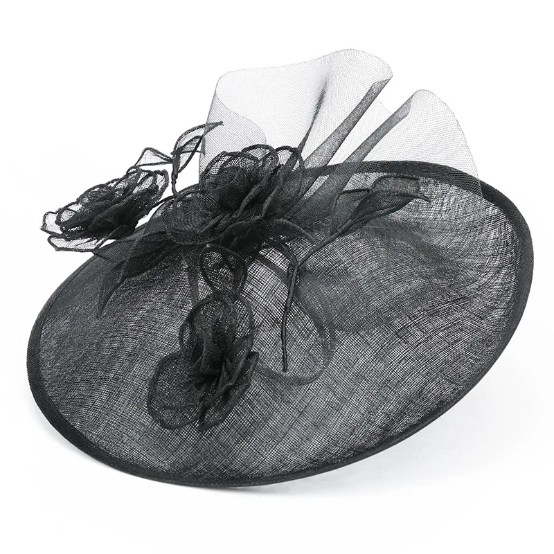 

Women Church Sinamay Fascinator Hat Cocktail Wedding Party Headpiece Fashion Headwear Lady Banquet Hairbands Deby Race Fedora