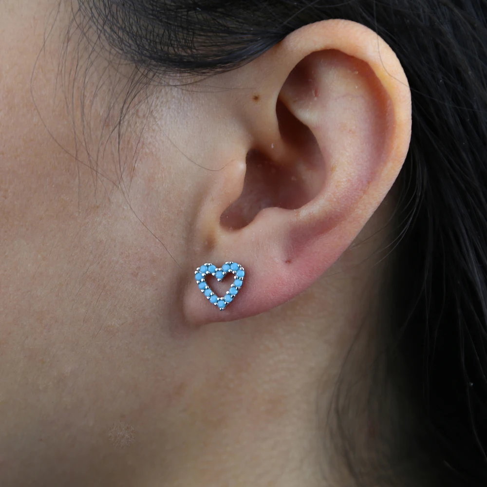 100% Стерлинговое Серебро 925 пробы изящные серьги в виде сердца для девочек