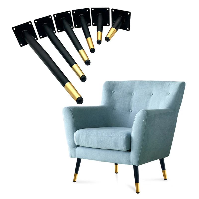 

4PCS Gold And Black Furniture Feet Iron Table Foot Cabinet Feet Sofa Bed Chair Leg Bearing Capacity 800kg,Furniture Hardware