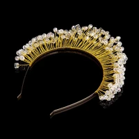hand made hairband leaf rhinestone headbands for women wedding bride crown tiara gold color hair jewelry accessories