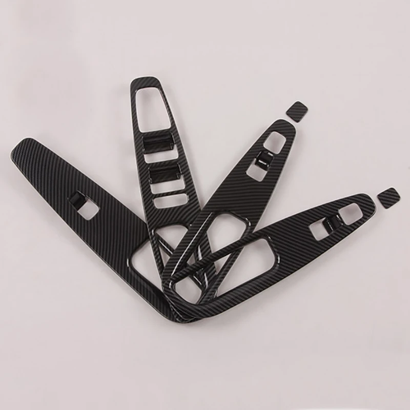 Carbon Fiber Car Window Lift Switch Button Cover Trim Door Armrest Panel Frame Accessories for Hyundai Santa Fe 2019+ | Автомобили и