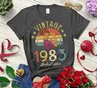 Рубашка женская Винтажная с коротким рукавом, забавная блузка в ретро стиле, подарок на день рождения, 31 день рождения, ограниченная серия, 1983