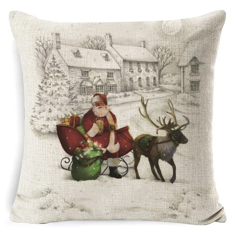

2020 Christmas Cushion Cover Home Linen Hug Pillowcase Car Home Decoration Pillowcase Christmas Pillow Cover