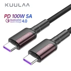 Кабель зарядный KUULAA 100 Вт, USB C к USB Type C, USBc PD, шнур для быстрой зарядки, USB-C, кабель Type-C для Xiaomi Mi 10 Pro, Samsung S20, Macbook, iPad