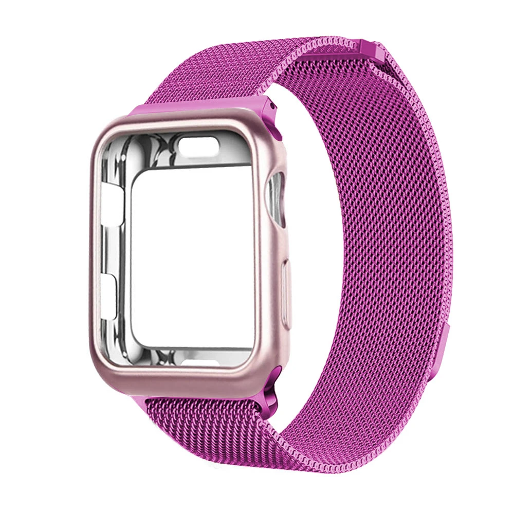 Dragon fruit Миланский ремешок+ чехол для 38 мм 42 мм apple iwatch series 3 2 1 ремешок 40 мм 44 мм для apple watch 4 pulseira аксессуары для браслетов - Цвет ремешка: Dragon fruit