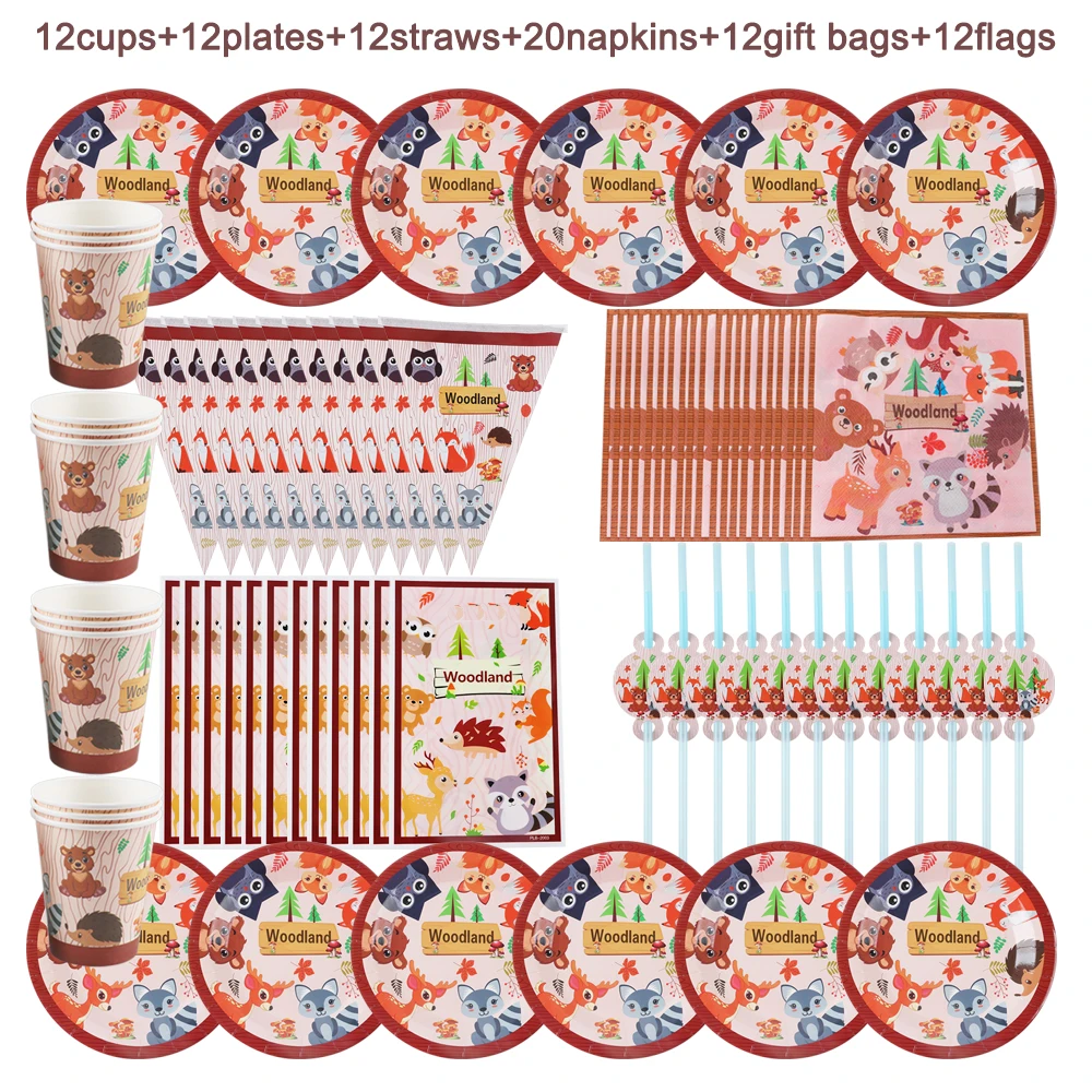 

Высококачественное украшение для детского дня рождения в виде животных джунглей, подставка под чашки, флаги, одноразовая посуда для детско...