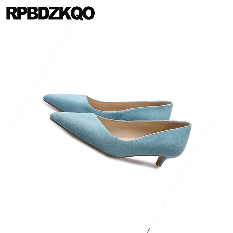 Женские Обувь на низком каблуке без застежки Цвет нежно-фиолетовый синий черный