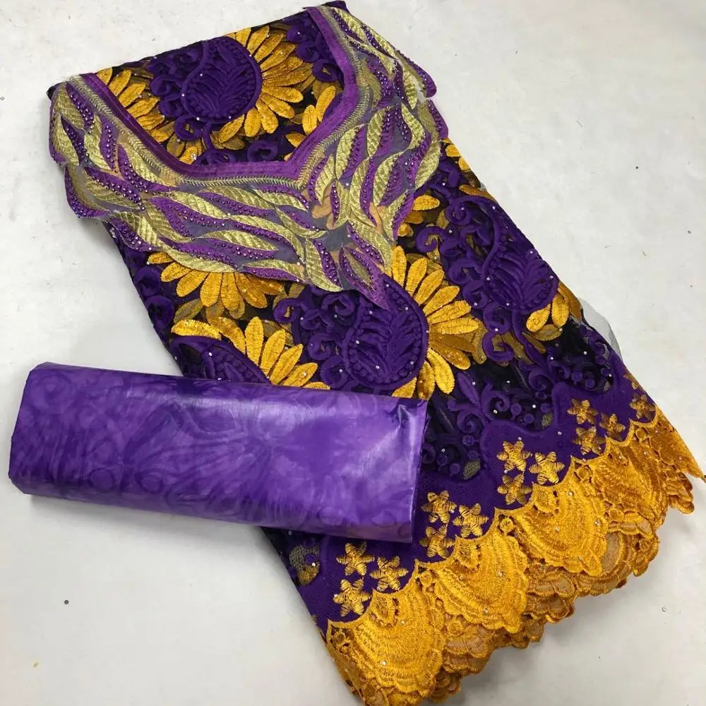 

Latest 2.5 y lace +2.5 y Perfume Bazin Brode Riche +Collar Embroidery African Fabric Tulle Cord Lace Popular Dubai Style M914-3