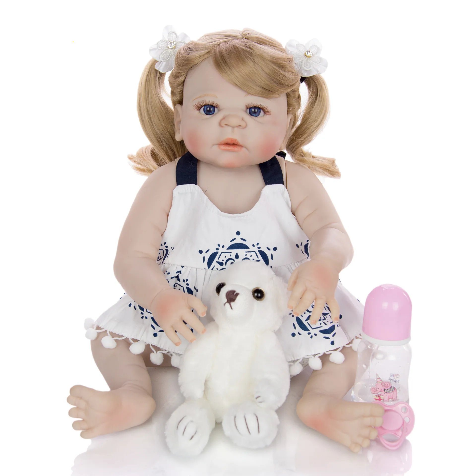 

Похожая на настоящую натуралистичные куклы младенцы, 22 дюймов реалистичные детские куклы для девочек силиконовые куклы-Новорожденные с од...