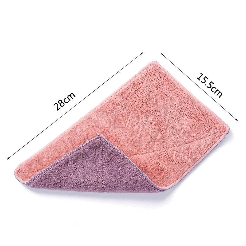 

4pcs Double-Sided Microfiber Absorbent Home Kitchen Towels Wiping Dust Rags Clean Dish Cloth Cloth For Kitchen Supplies Cleaning