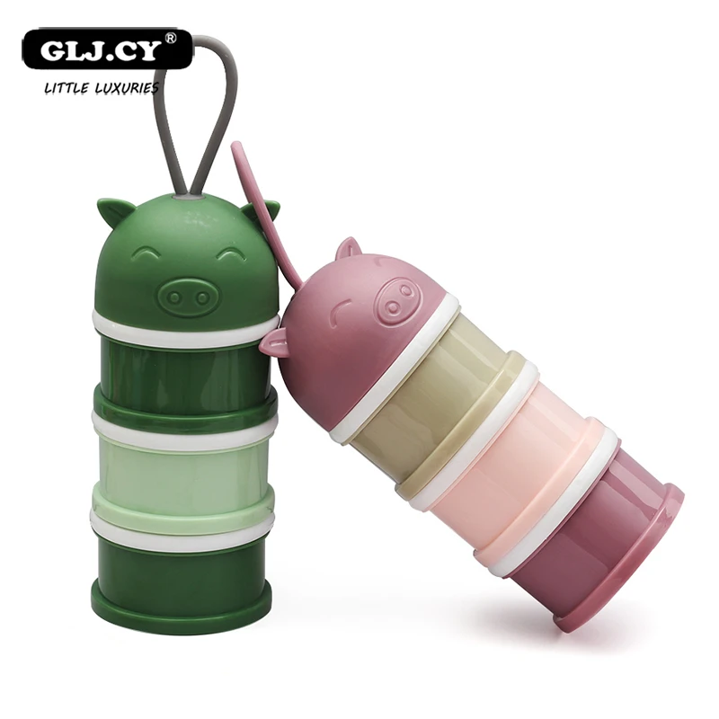 3 слойная портативная коробка для хранения детских продуктов мультяшная порошка