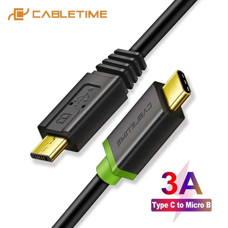 Кабель CABLETIME с USB Type C на USB2.0 Micro Cable M/M для камеры 3 1 B дата быстрая зарядка нового Apple