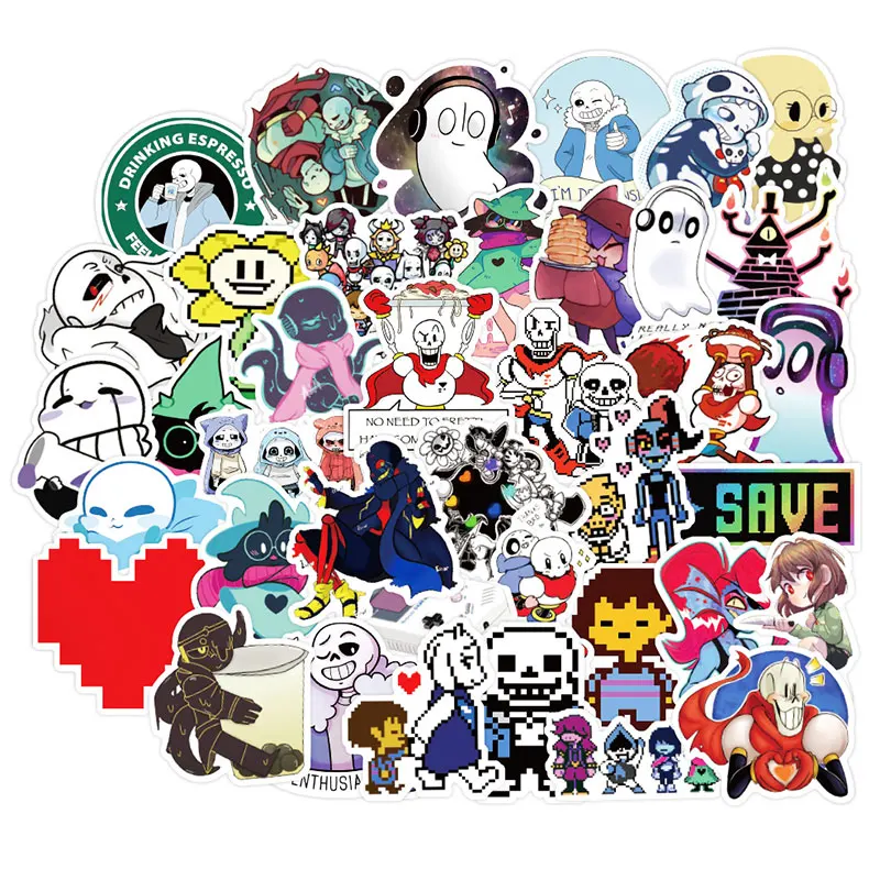 Undertale-pegatinas Juegos populares para coches, motocicletas, juguetes para ni&ntilde;os, equipaje, monopatines, caja de ordenador, 10/30/50 unids/paquete-1