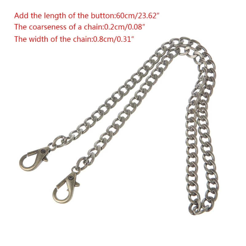 

Purse Bag Strap DIY Cross Body ReplacementShoulder Handbag Handle Metal Chain H8WD