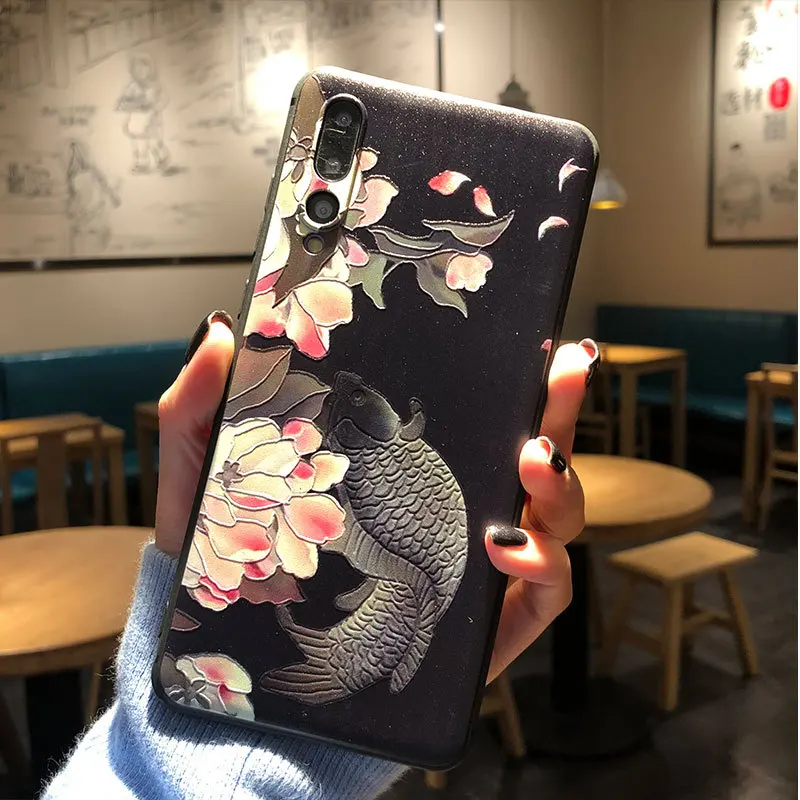 For Huawei Honor P40 P30 P20 20 P10 V9 V10 9 10 9X 8X Play V20 Plus Pro Lite Ultra-thin Cover 3D Relief Painted Anti-fall Case | Мобильные