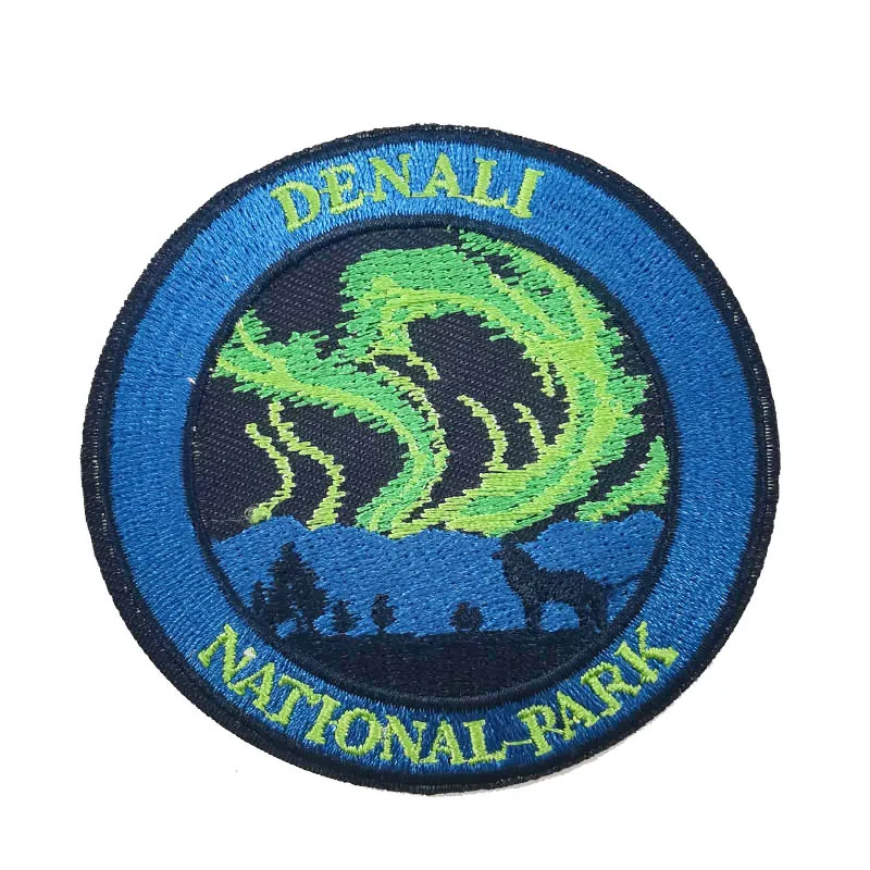 Вышитая утюгом нашивка для одежды семейный рюкзак походов 3 дюйма Denali
