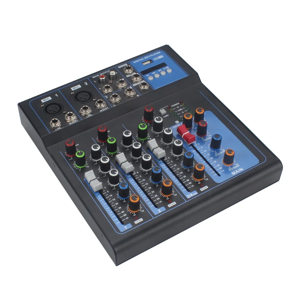 JAYETE 4-канальная звуковая микшерная консоль профессиональная мини-USB аудио с Bluetooth