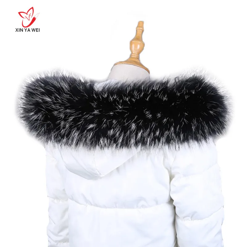 

100% Real fur collar for Parkas coats Natural raccoon scarf luxury women fur scarves men's jackets 60cm 65cm 70cm 75cm 80cm