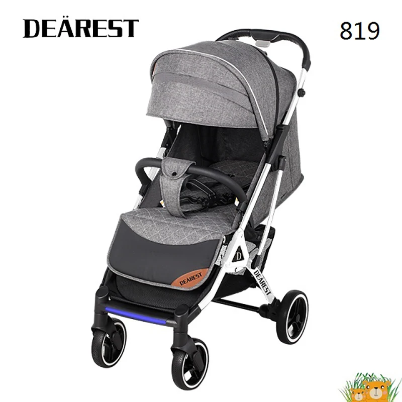 

Dearest 819 2021 New Baby Stroller Night Mosquito Repellent Warning Light More Comfortable Seat One-button stroller