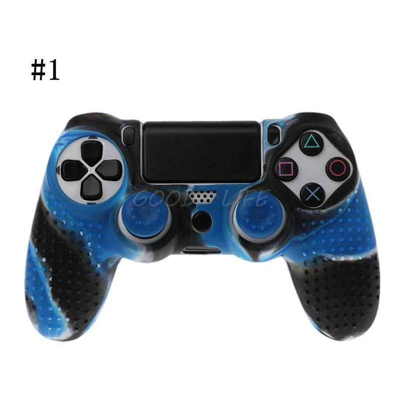 Противоскользящий силиконовый чехол-накладка с рукояткой для Playstation PS4 контроллер с 2 джойстиками Защитная крышка s Au13 19 - Цвет: 1