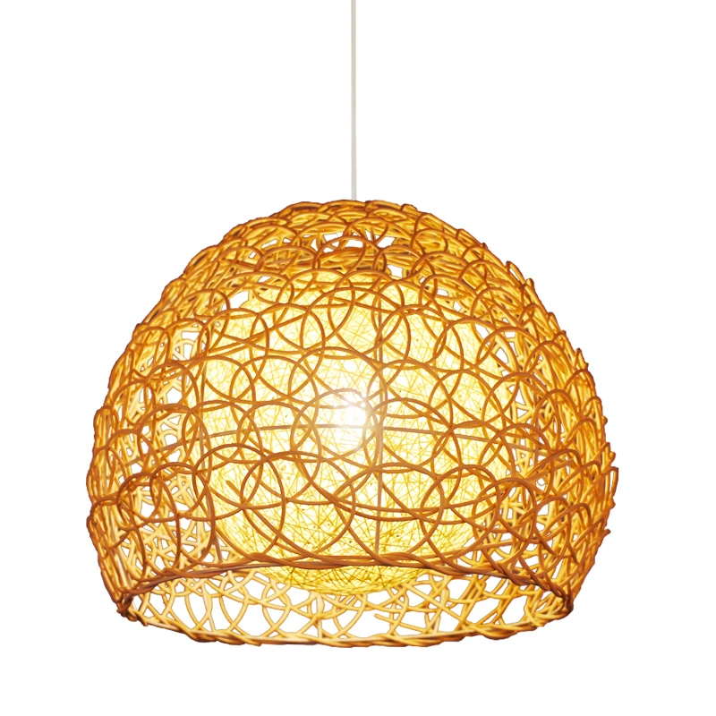 

Плетеные вручную люстры в виде птичьего гнезда, круглая птичья гнездо, домашняя соломенная шляпа, Бамбуковая лампа, пасторальные винтажные подвесные светильники для ресторана